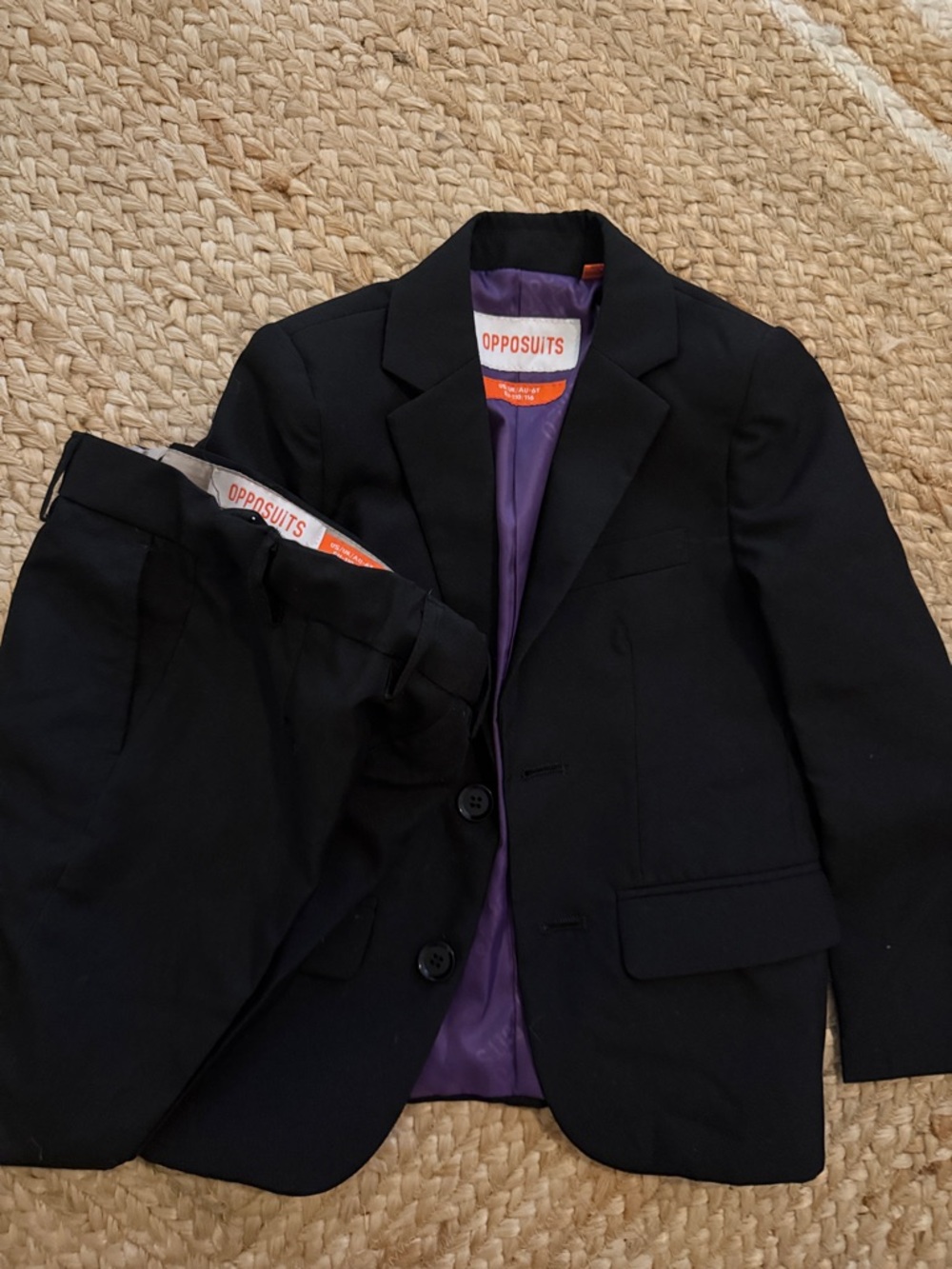 OppoSuits Black Suit Jacket and Trousers boys 6